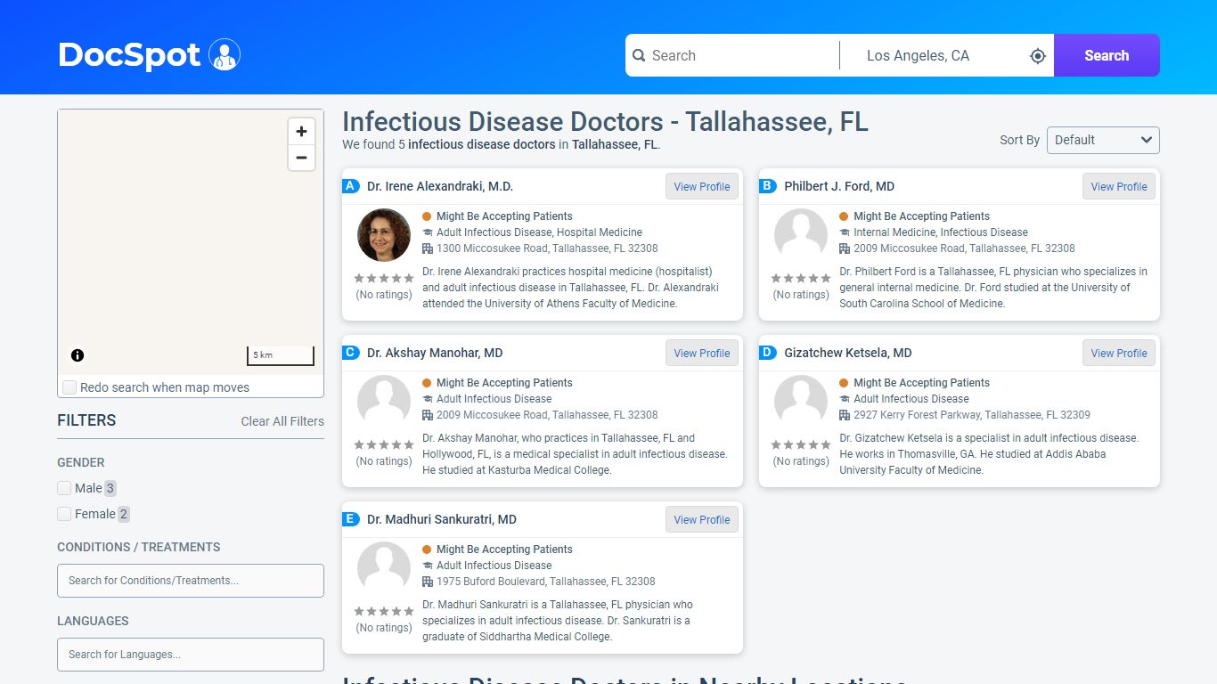 Infectious Disease Doctors in Tallahassee, FL - DocSpot